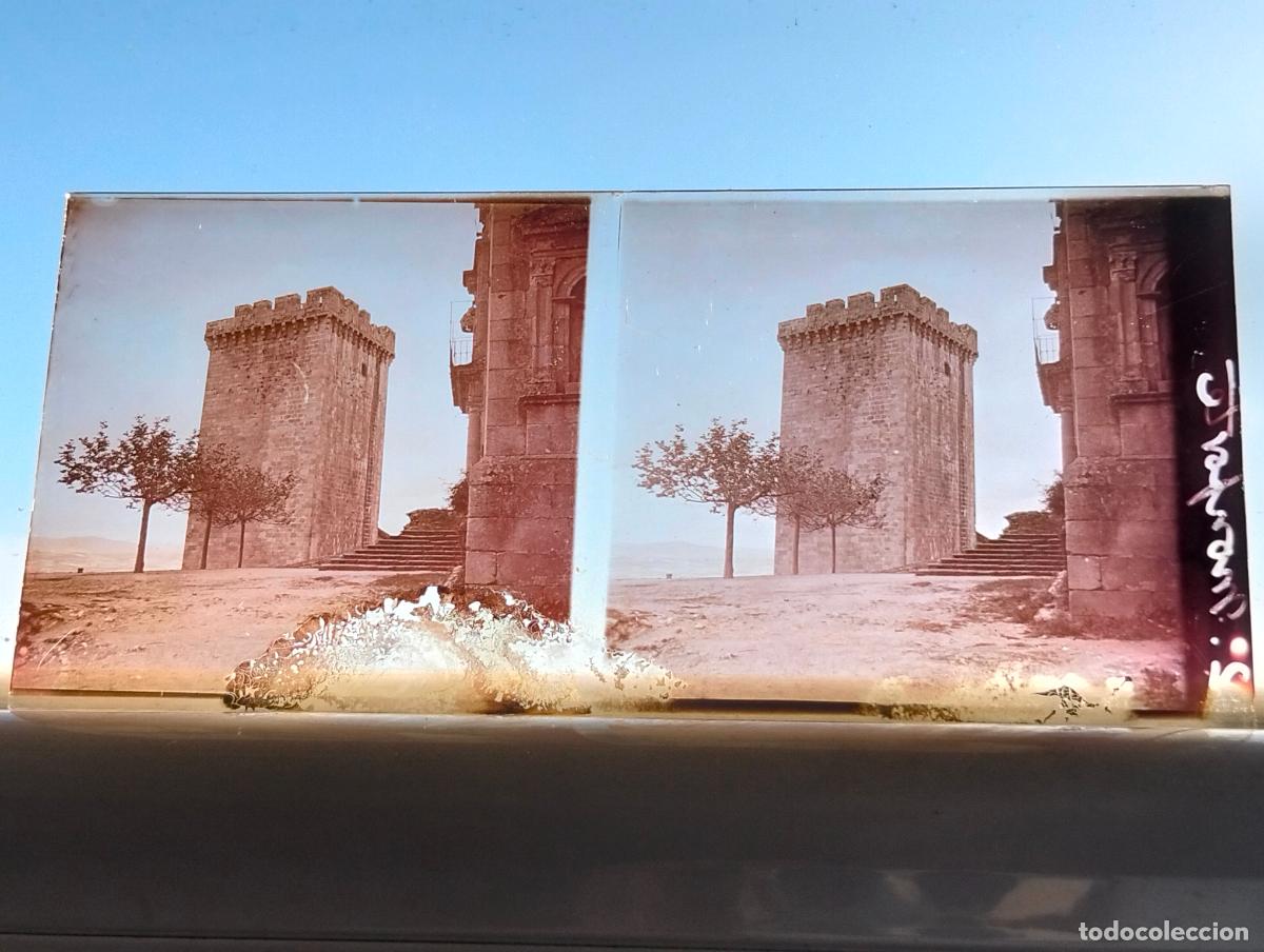Fotograf&iacute;a antigua: MONFORTE DE LEMOS LUGO VISTA ESTEREOSCOPICA EN CRISTAL 5,8 X 13 CM
