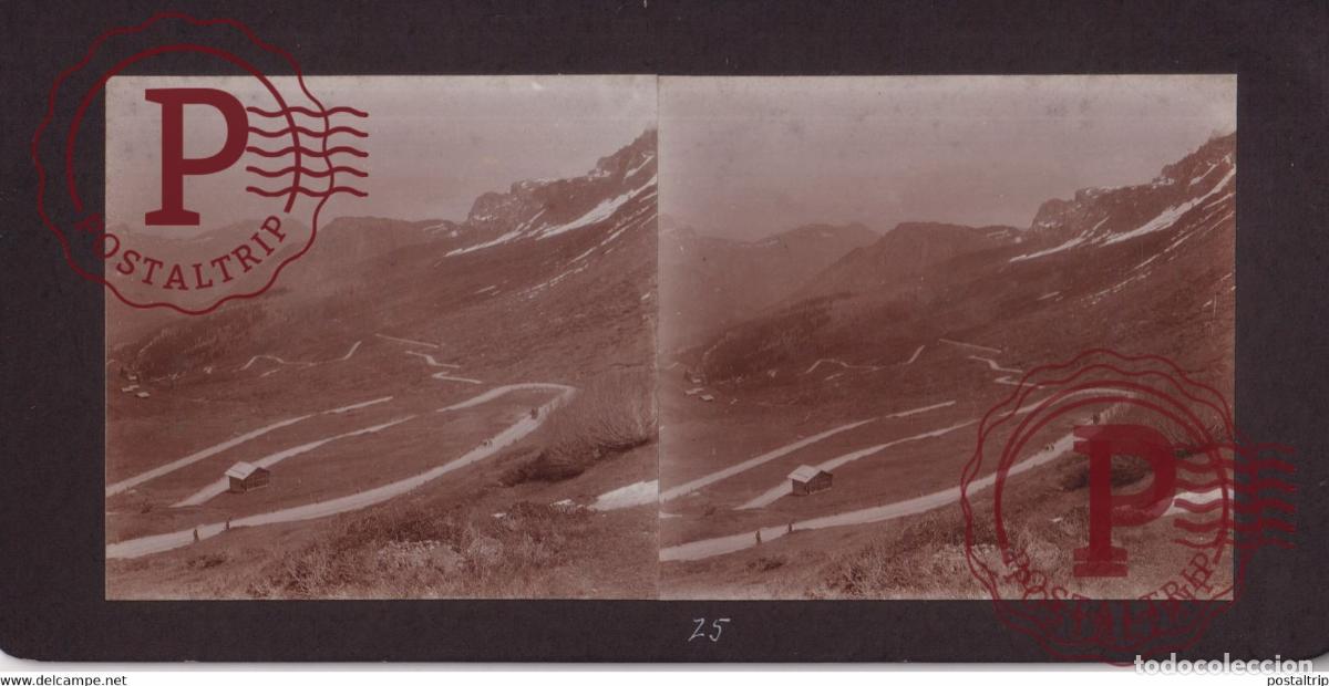 Fotografia antica: Pordoi Pass Italy ITALIA Trentino-Alto Adige +-17*9CM ESTEREOSCOPICA STEREOSCOPIC francestereo