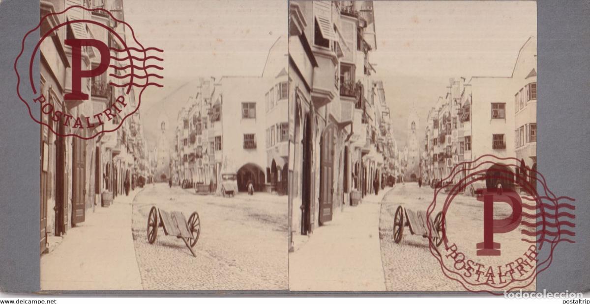 Fotografia antica: &Ouml;sterreich AUSTRIA TIROL TYROL BICI VELO +-17*9CM ESTEREOSCOPICA STEREOSCOPIC francestereo