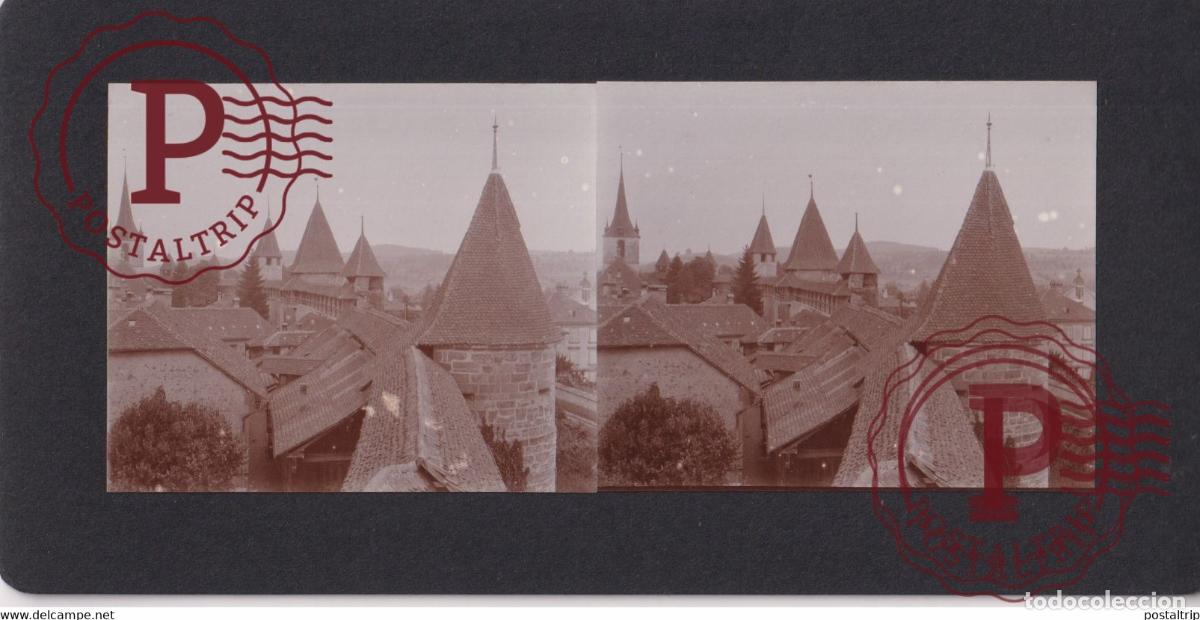 Fotografia antica: MORAT - MURTEN SUISSE SUIZA SCHWEIZ +-17*9CM ESTEREOSCOPICA STEREOSCOPIC francestereo