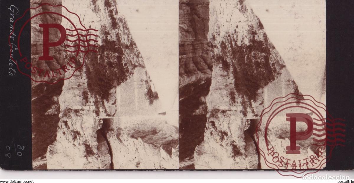 Photographie ancienne: GRANDS GOULETS 26 DROME FRANCE +-17*9CM ESTEREOSCOPICA STEREOSCOPIC francestereo