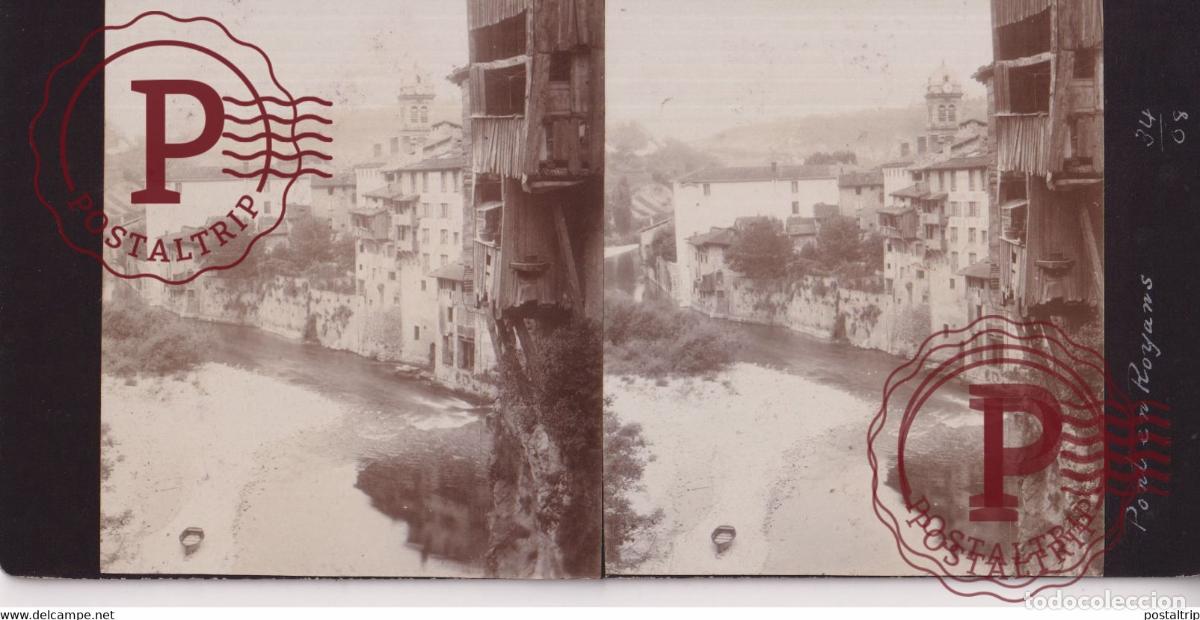 Fotograf&iacute;a antigua: Pont-en-Royans 26 DROME FRANCE +-17*9CM ESTEREOSCOPICA STEREOSCOPIC francestereo