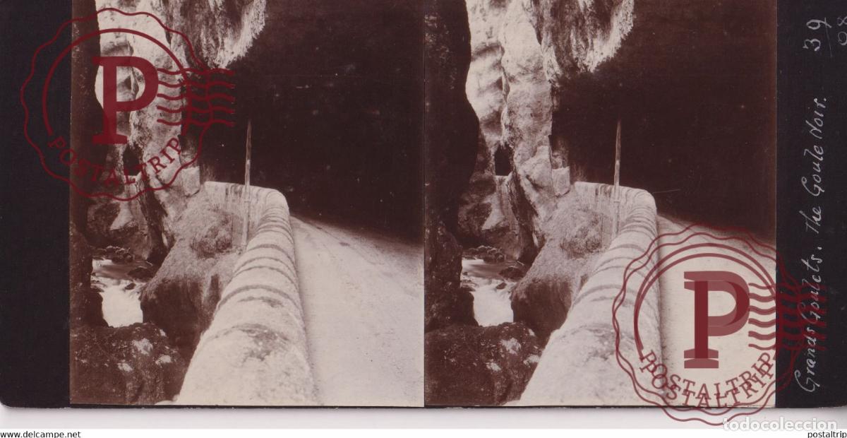 Fotograf&iacute;a antigua: GRANDS GOULETS THE GOULE NOIR FRANCE +-17*9CM ESTEREOSCOPICA STEREOSCOPIC francestereo