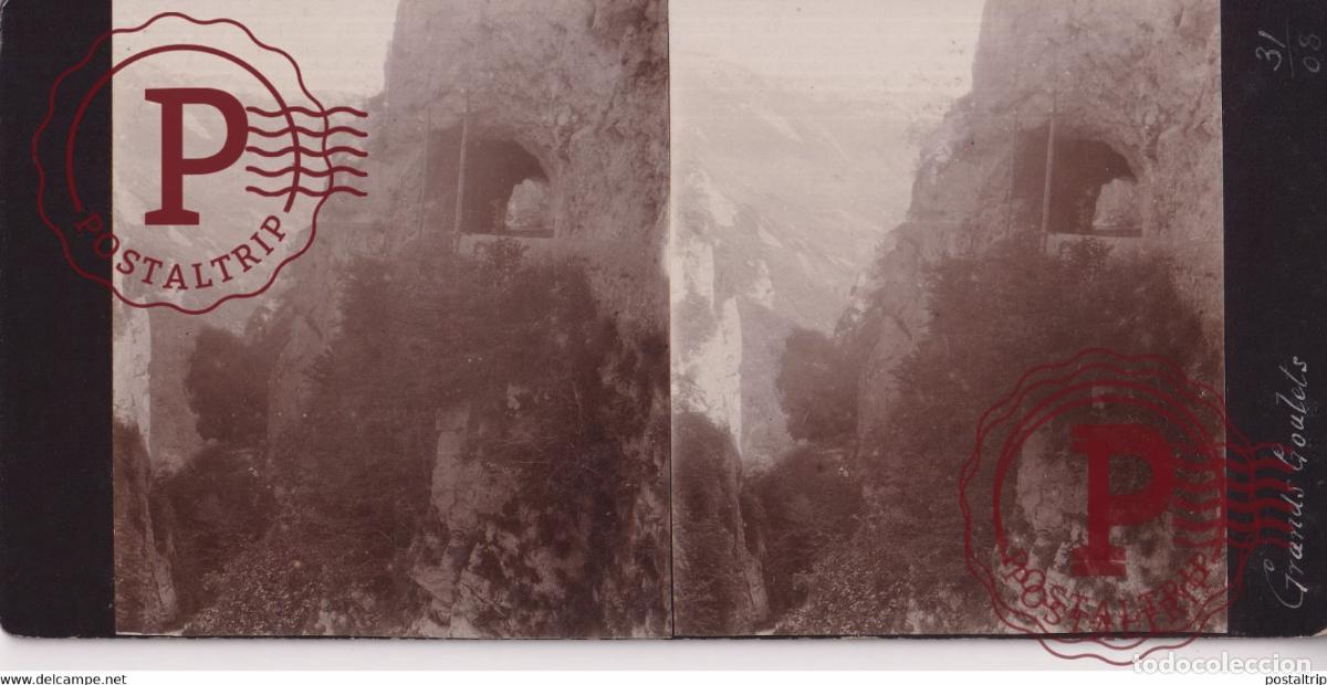 Fotograf&iacute;a antigua: GRANDS GOULETS FRANCE +-17*9CM ESTEREOSCOPICA STEREOSCOPIC francestereo