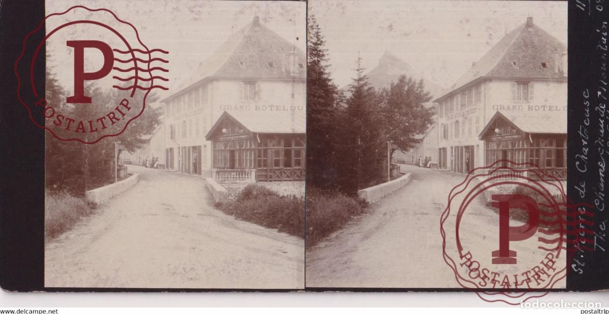 Fotograf&iacute;a antigua: ST SAINT PIERRE DE CHARTREUSE 38 Is&egrave;re GRAND HOTEL FRANCE +-17*9CM ESTEREOSCOPICA STEREOSCOPIC fra