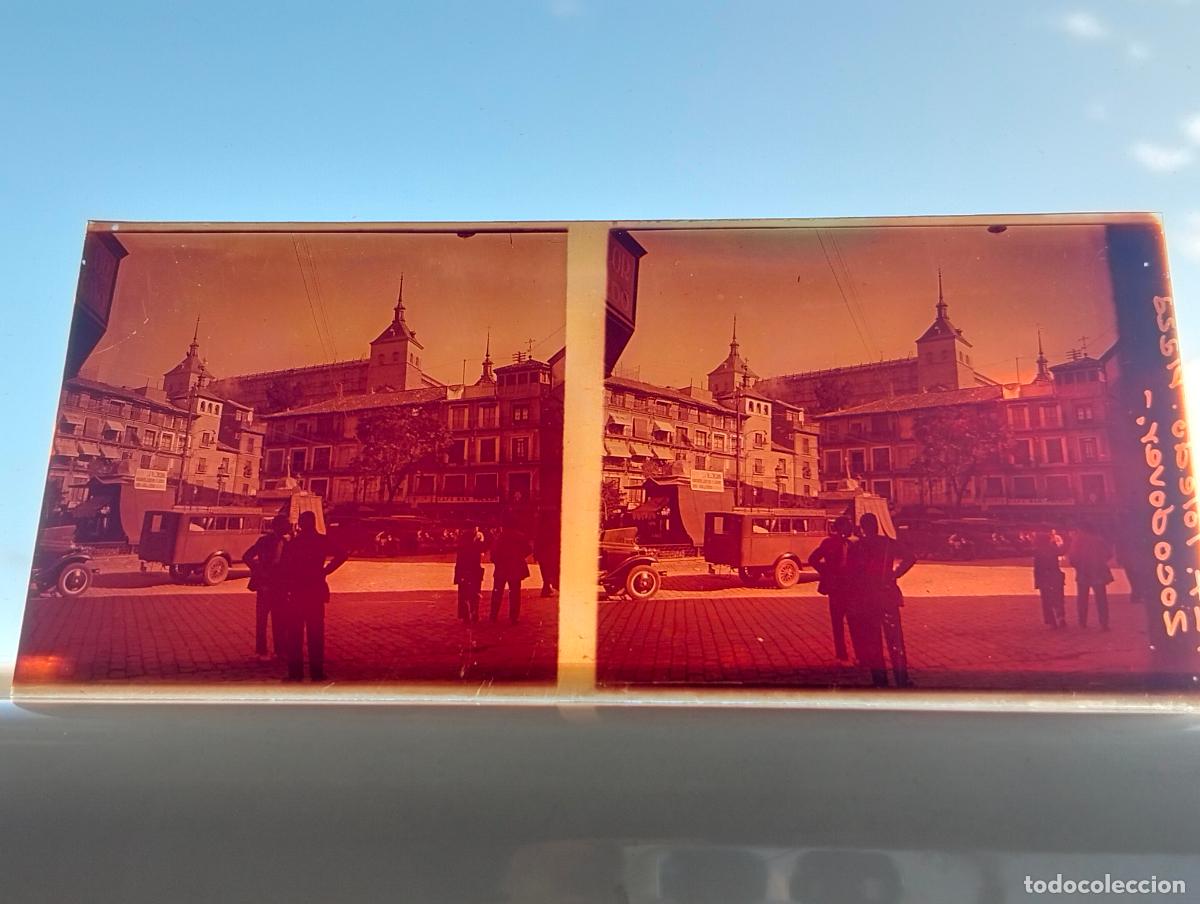 Fotograf&iacute;a antigua: TOLEDO ZOCODOVER AUTOBUS ESTACION MZA VISTA ESTEREOSCOPICA EN CRISTAL 5,8 X 13 CM