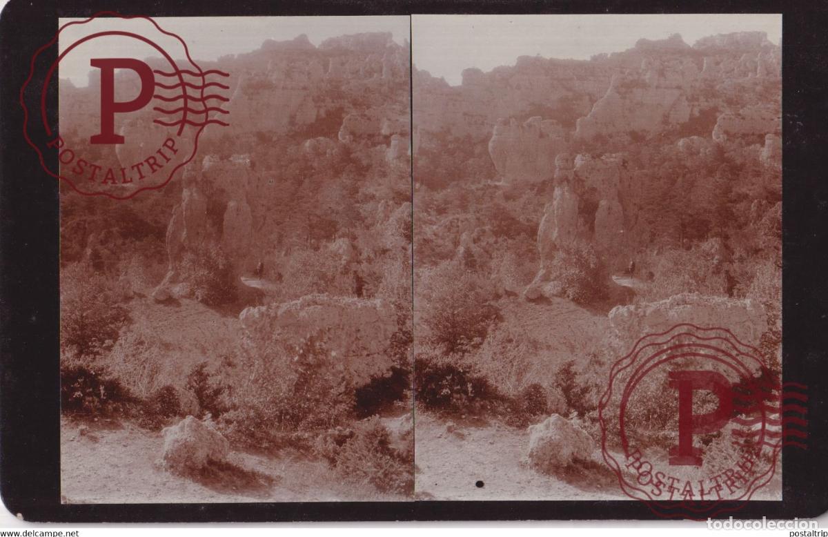 Fotograf&iacute;a antigua: MONTPELLIER LE VIEUX 48 Loz&egrave;re FRANCE LES REMPARTS +-17*10CM ESTEREOSCOPICA STEREOSCOPIC franceste