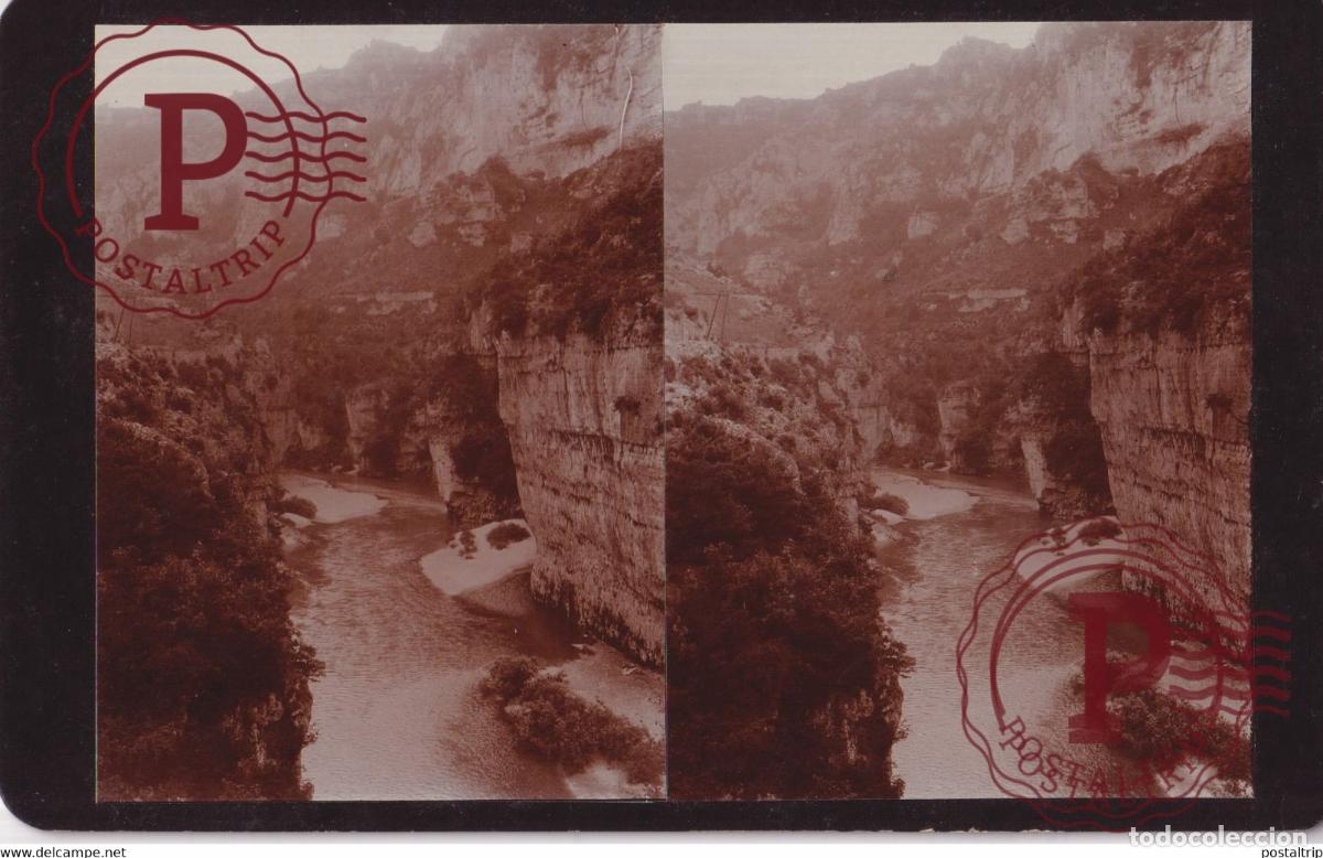 Fotograf&iacute;a antigua: 48 &deg; LOZERE &deg; GORGES DU TARN LES DETROITS +-17*10CM ESTEREOSCOPICA STEREOSCOPIC francestereo