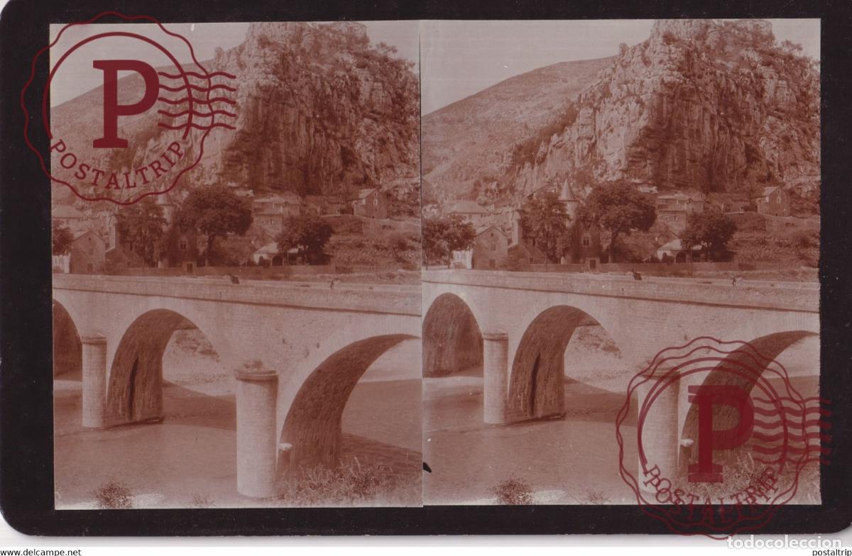 Alte Fotografie: LA MALENE VALLEE DU TARN 48 Loz&egrave;re +-17*10CM ESTEREOSCOPICA STEREOSCOPIC francestereo