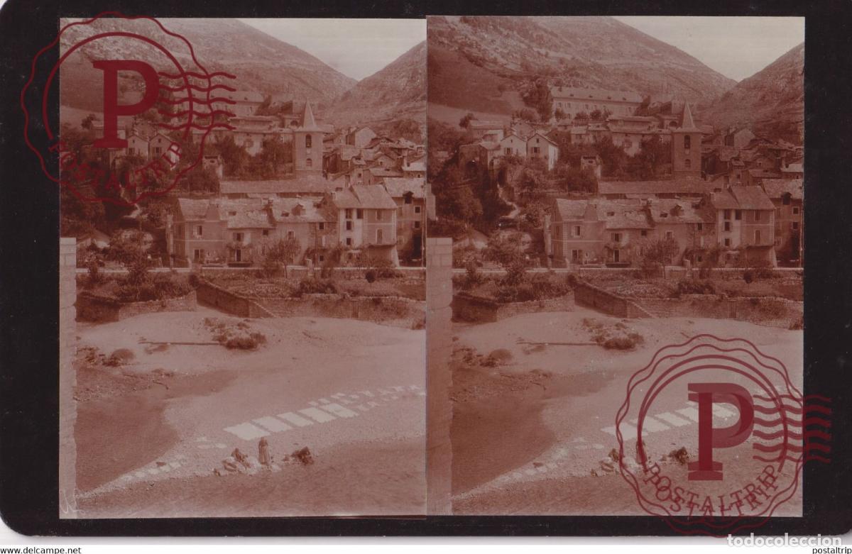 Alte Fotografie: Sainte-Enimie 48 Loz&egrave;re AUVERGNE FRANCE +-17*10CM ESTEREOSCOPICA STEREOSCOPIC francestereo