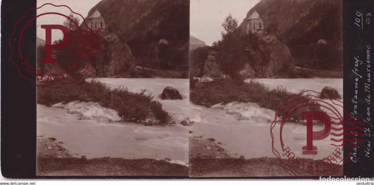 Fotograf&iacute;a antigua: 73 Savoie Saint Jean de Maurienne CHAPEL PONTAUMEFREY FRANCE +-17*9CM ESTEREOSCOPICA STEREOSCOPIC