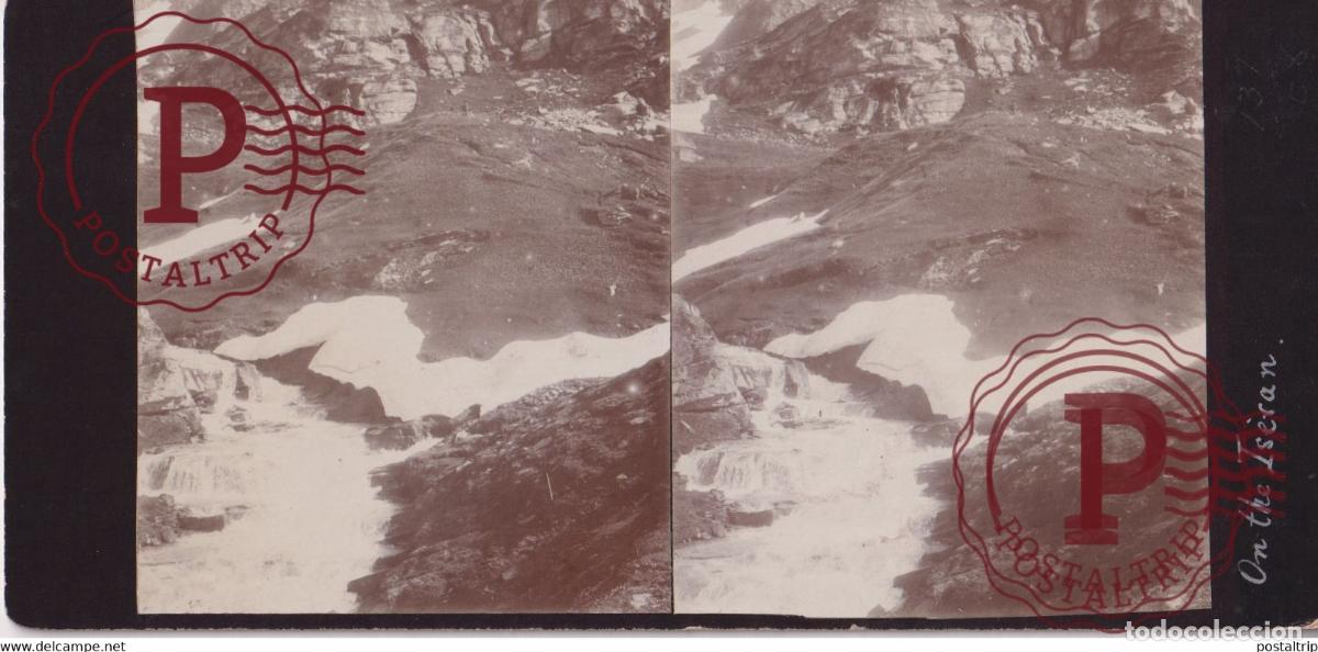 Fotograf&iacute;a antigua: Col de lIseran 73 Savoie FRANCE +-17*9CM ESTEREOSCOPICA STEREOSCOPIC francestereo