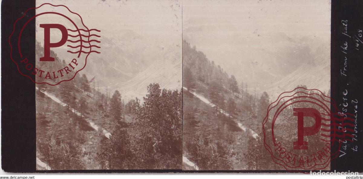 Fotograf&iacute;a antigua: VAL de lIseran 73 Savoie BONNEVAL 1908 FRANCE +-17*9CM ESTEREOSCOPICA STEREOSCOPIC francestereo