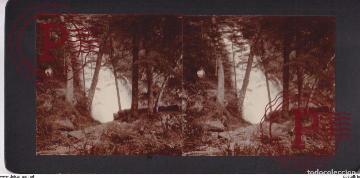 Fotograf&iacute;a antigua: VALLEE DU LYS CHUTE 31 Haute Garonne Luchon +-17*9CM ESTEREOSCOPICA STEREOSCOPIC francestereo