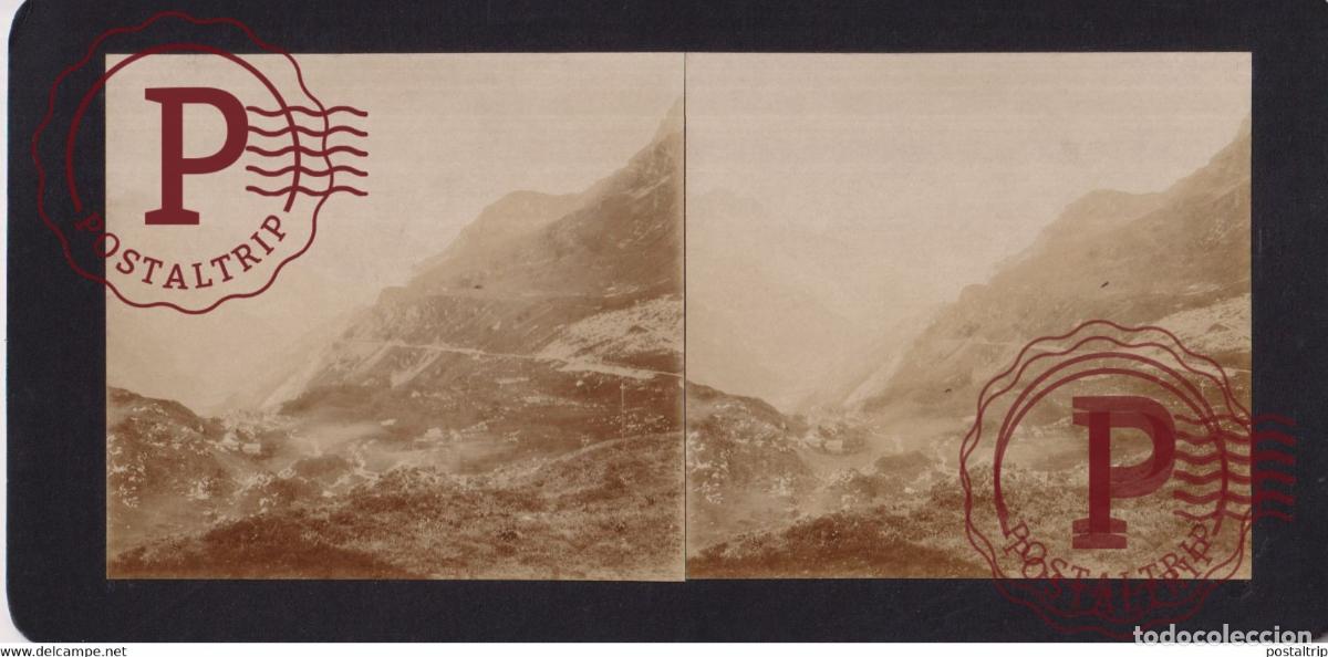 Alte Fotografie: SUISSE SUIZA Klausen Pass GL Glaris +-17*9CM ESTEREOSCOPICA STEREOSCOPIC francestereo