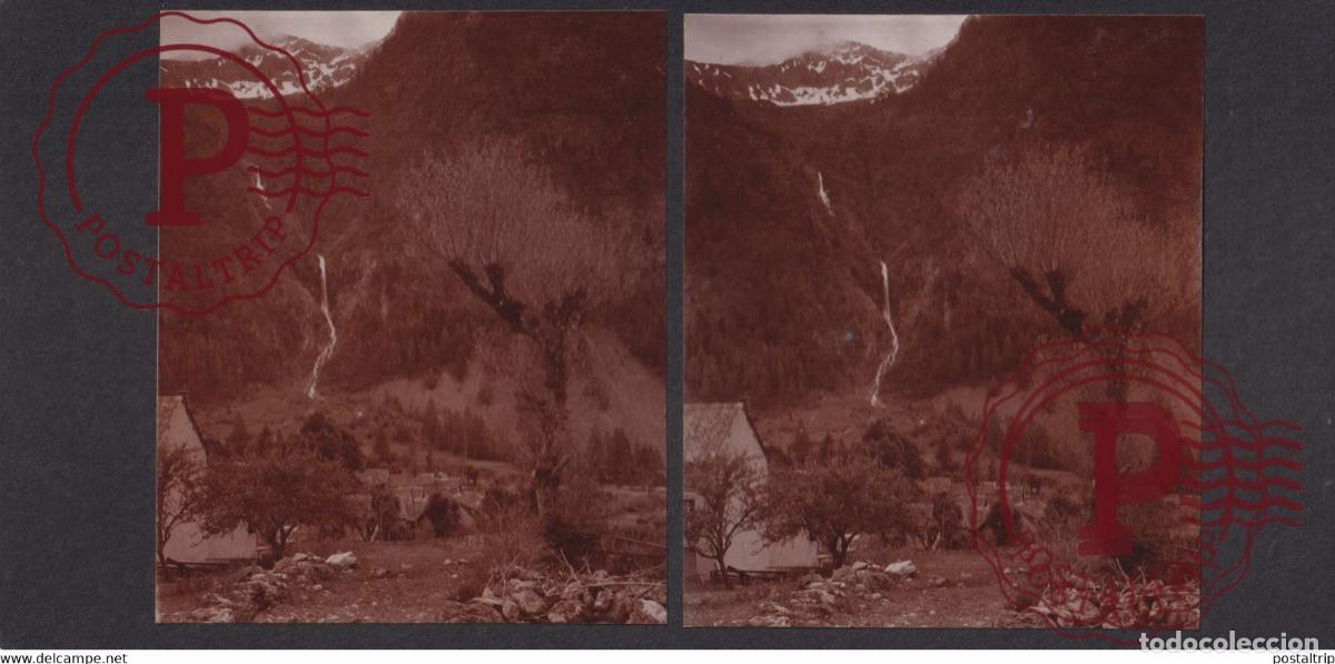Fotograf&iacute;a antigua: 05] Hautes Alpes Vall&eacute;e de la Vallouise - Saint Antoine CLOT CHUTE WA +-17*9CM ESTEREOSCOPICA STERE