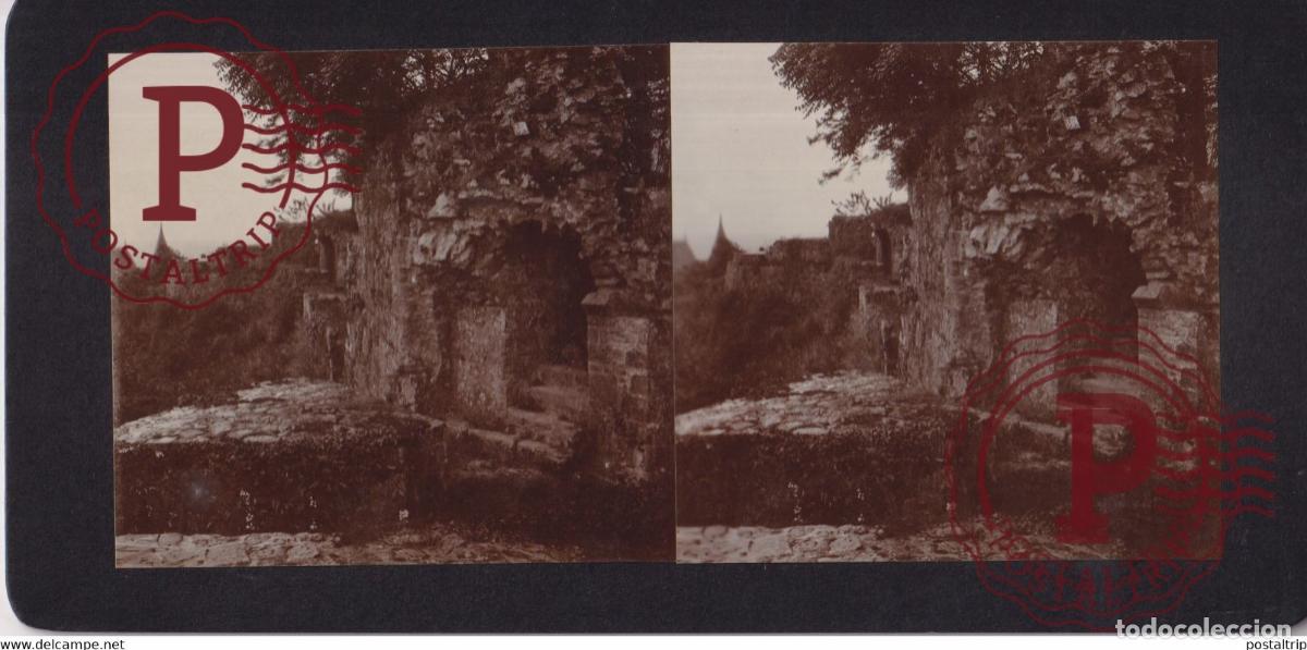 Fotograf&iacute;a antigua: 61] Orne Domfront CHATEAU +-17*9CM ESTEREOSCOPICA STEREOSCOPIC francestereo