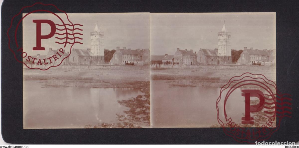 Fotograf&iacute;a antigua: 50 - MANCHE - PORT BAIL PORTBAIL EGLISE +-17*9CM ESTEREOSCOPICA STEREOSCOPIC francestereo