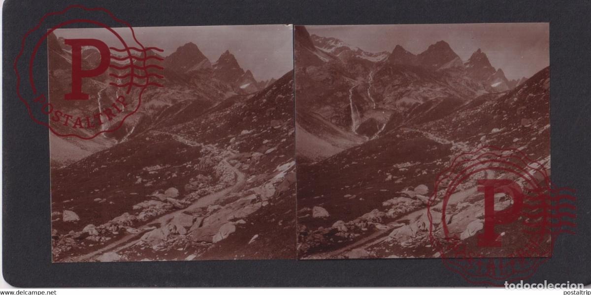 Alte Fotografie: COL DE LA VANOISE 73 SAVOIE PRALOGNAN A LANSLEBOURG +-17*9CM ESTEREOSCOPICA STEREOSCOPIC francest