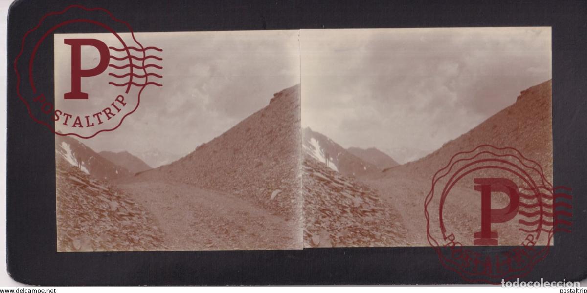 Alte Fotografie: Col TOURMALET 2115 m Tourmalet pass 65 Hautes Pyr&eacute;n&eacute;es FRANCE +-17*9CM ESTEREOSCOPICA STEREOSCOPIC