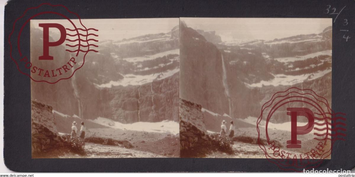 Fotografia antica: GAVERNIE CIRQUE 65 Hautes Pyr&eacute;n&eacute;es FRANCE +-17*9CM ESTEREOSCOPICA STEREOSCOPIC francestereo