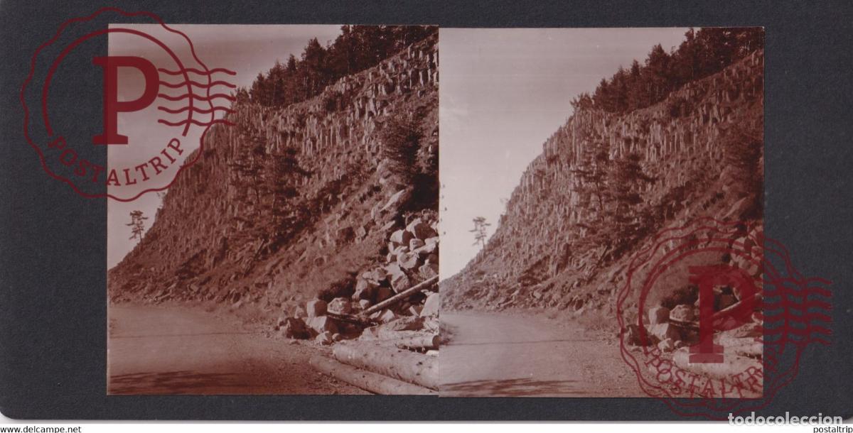 Fotograf&iacute;a antigua: NEUSSARGUES BASALTIC LAVA VOLCANIC PUY DE DOME 15] Cantal +-17*9CM ESTEREOSCOPICA STEREOSCOPIC franc