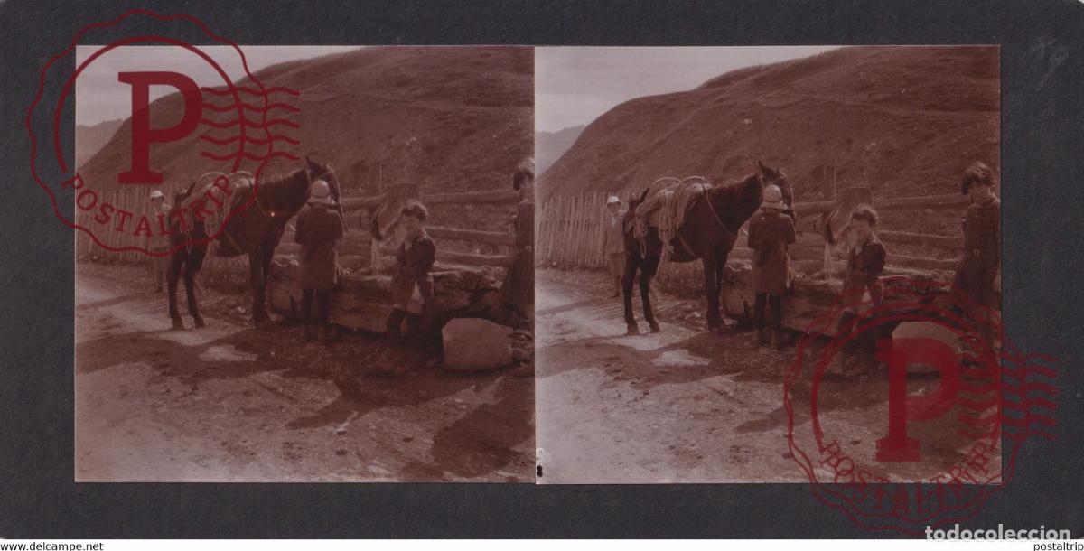 Fotograf&iacute;a antigua: ENFANTS A LA PALUD FRANCE +-17*9CM ESTEREOSCOPICA STEREOSCOPIC francestereo
