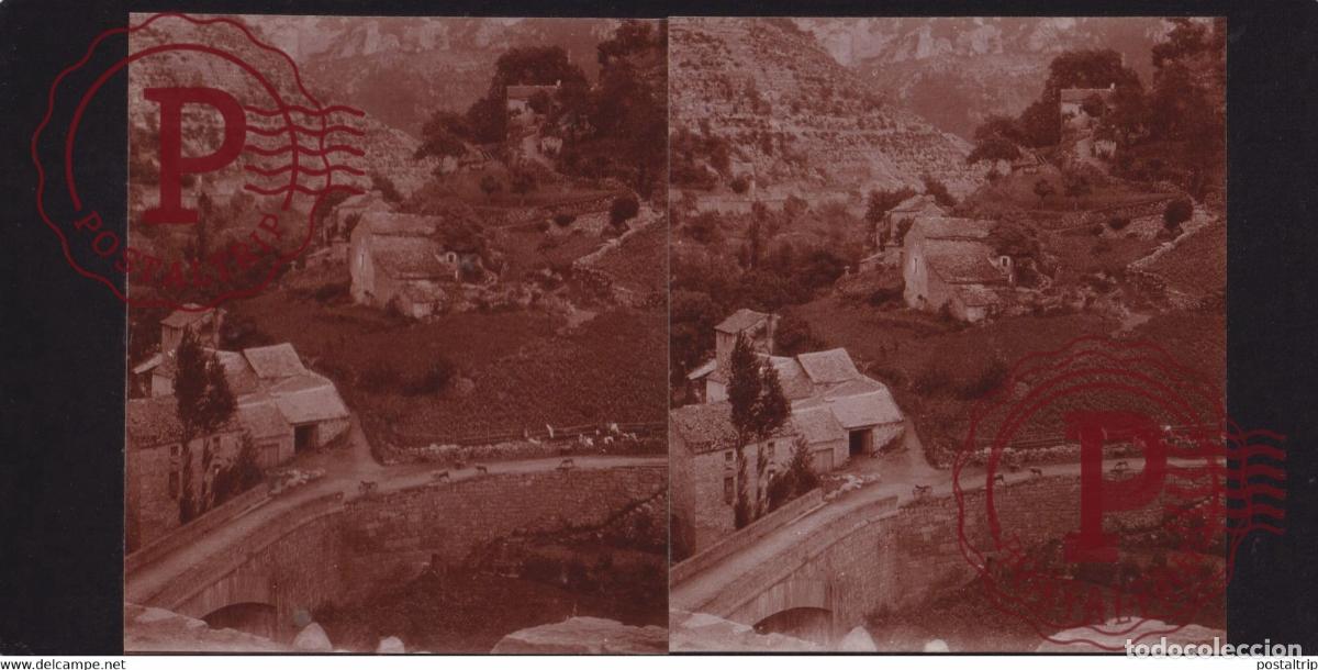 Fotograf&iacute;a antigua: AUVERGNE GORGE OF THE JONTE FRANCE +-17*9CM ESTEREOSCOPICA STEREOSCOPIC francestereo
