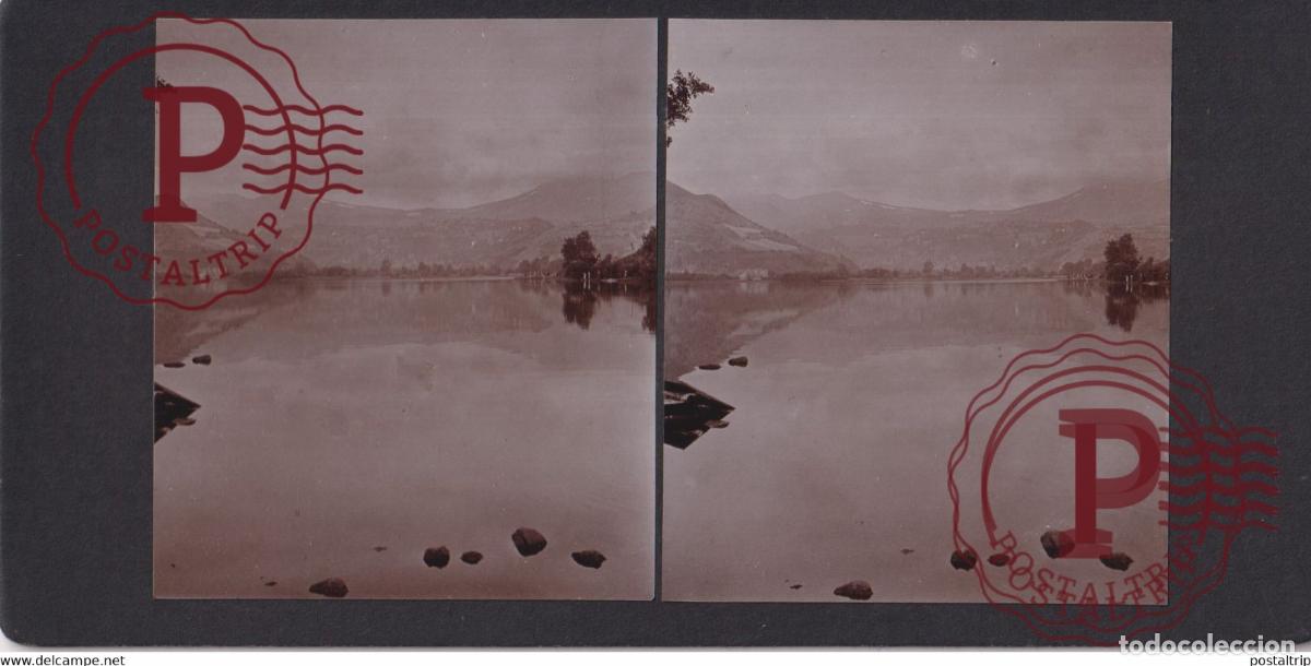 Fotograf&iacute;a antigua: LAC CHAMBON LE MONT DORE Puy-de-D&ocirc;me COL DE DIANE FRANCE +-17*9CM ESTEREOSCOPICA STEREOSCOPIC fran