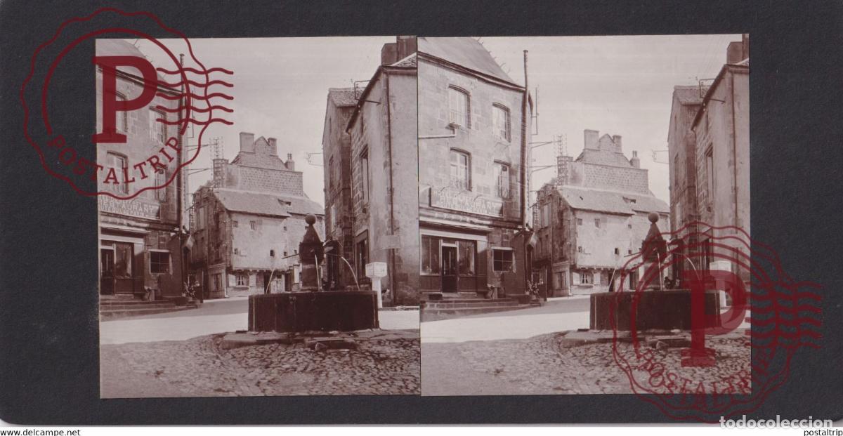 Alte Fotografie: PUY DE DOME - BESSE EN CHANDESSE BORNE MICHELIN FRANCE +-17*9CM ESTEREOSCOPICA STEREOSCOPIC frances