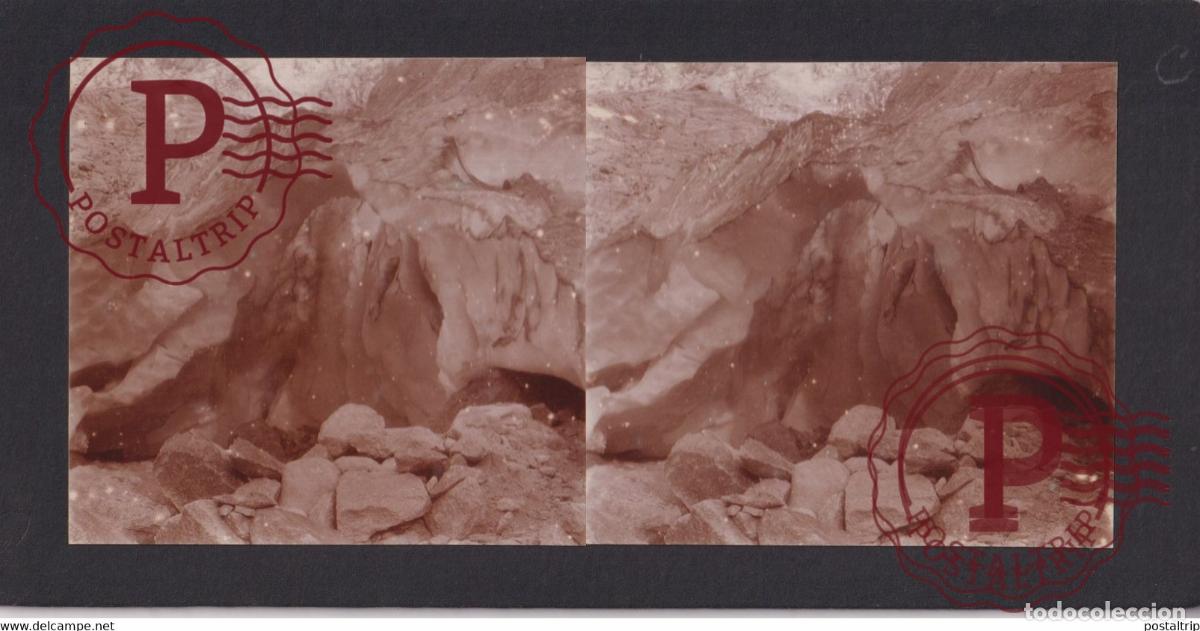 Alte Fotografie: GLACIER ARGENTIERE 74] Haute Savoie FRANCE +-17*9CM ESTEREOSCOPICA STEREOSCOPIC francestereo