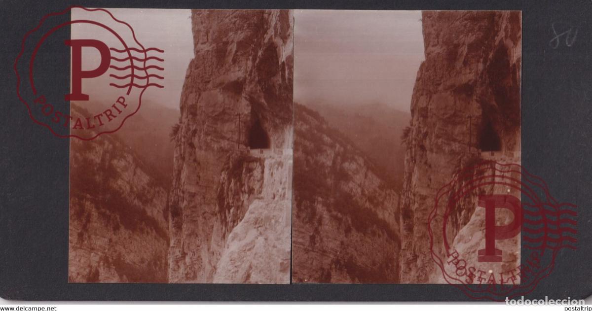 Fotograf&iacute;a antigua: TUNNEL ROUTE DE FROU ECHELLES A ST JEAN PRES GRENOBLE FRANCE +-17*9CM ESTEREOSCOPICA STEREOSCOPIC fr