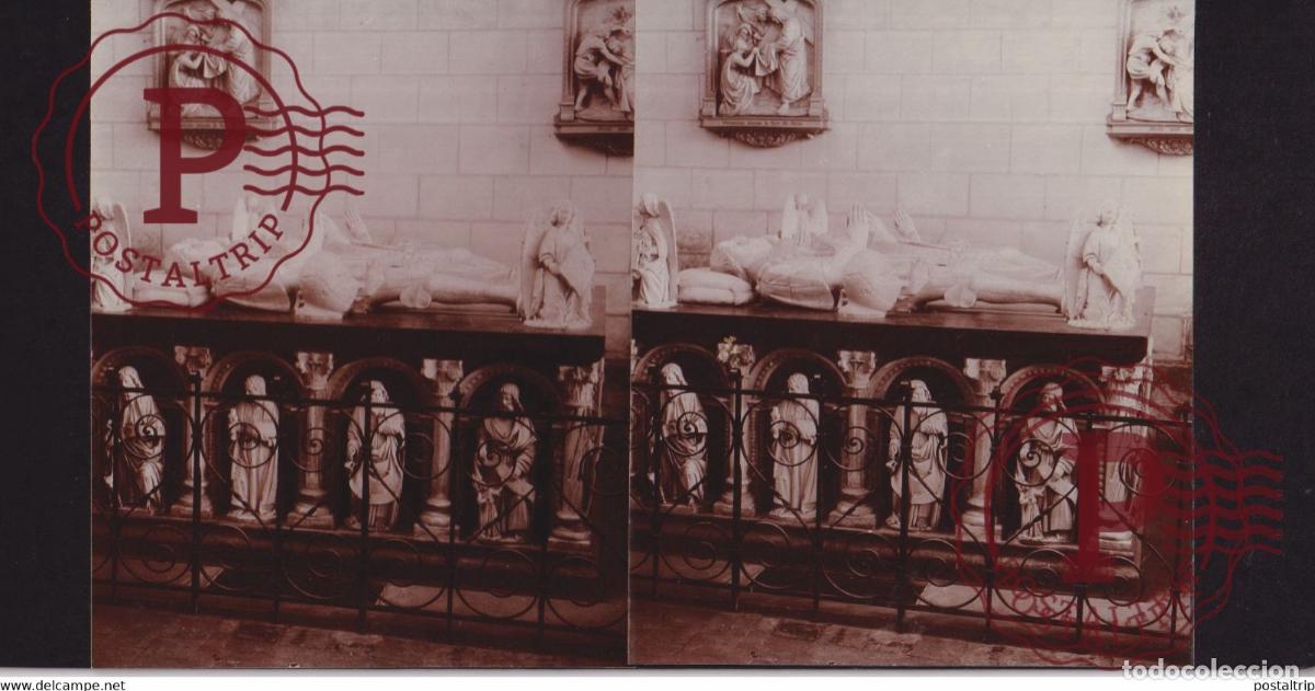 Fotografia antiga: MONTRESOR - Tombeau des Bastarnay 37] Indre et Loire FRANCE +-17*9CM ESTEREOSCOPICA STEREOSCOPIC
