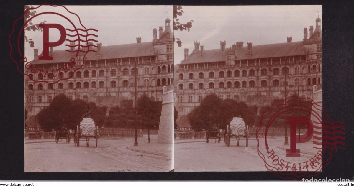 Fotograf&iacute;a antigua: BLOIS Le Square Victor Hugo et le Chateau FRANCE +-17*9CM ESTEREOSCOPICA STEREOSCOPIC francestereo