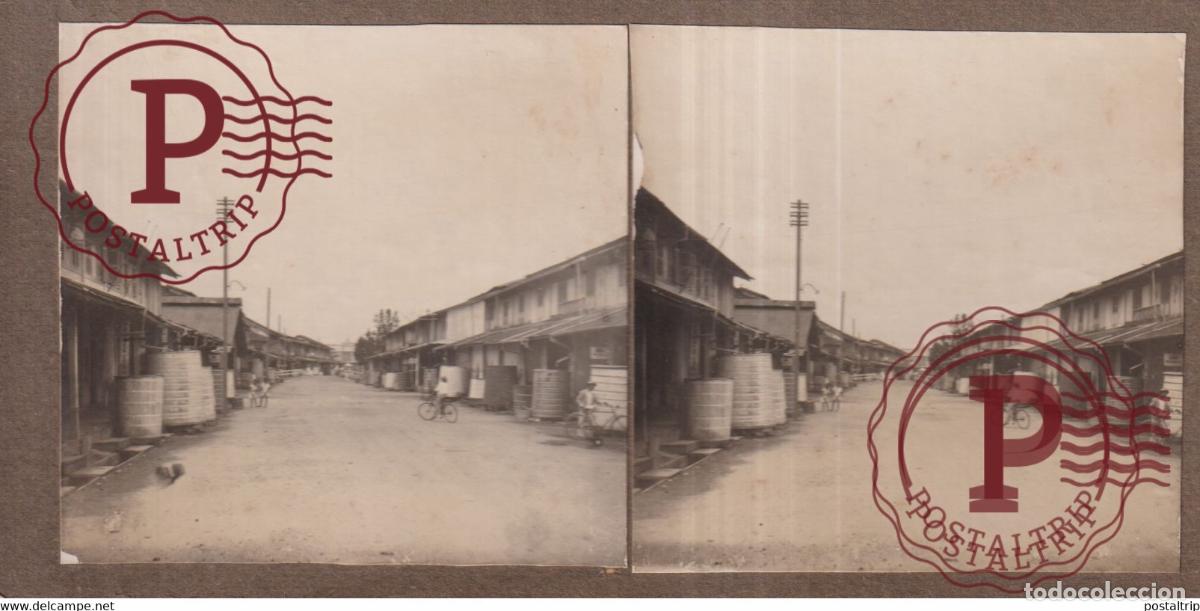 Fotografia antica: PONTIANAK PASARSTRAAT 1933 ASIA INDONESIE INDONESIA Dutch East Indies +-18*9CM ESTEREOSCOPICA STER