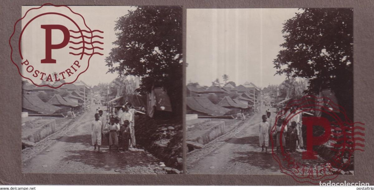 Alte Fotografie: BANDOENG ACHTER ORION BIOSCOOP ASIA INDONESIE INDONESIA Dutch East Indies +-18*9CM ESTEREOSCOPICA S