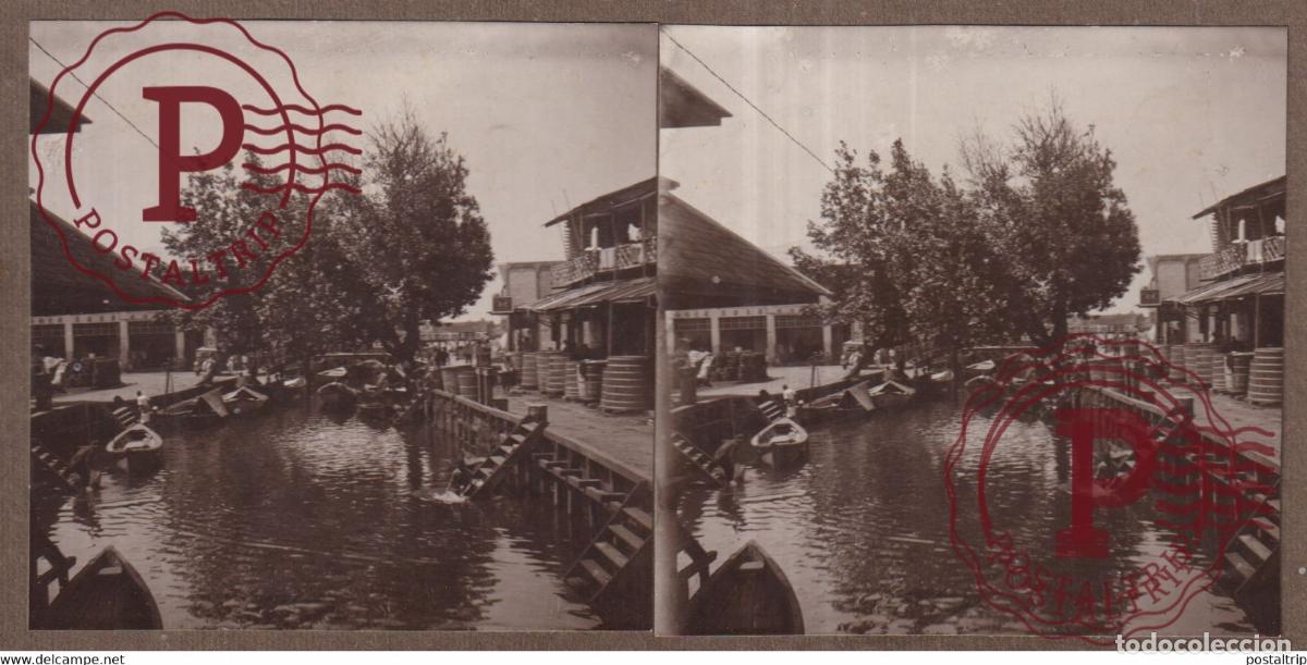 Alte Fotografie: PONTIANAK PARIT BESAR 1933 ASIA INDONESIE INDONESIA Dutch East Indies +-18*9CM ESTEREOSCOPICA STERE