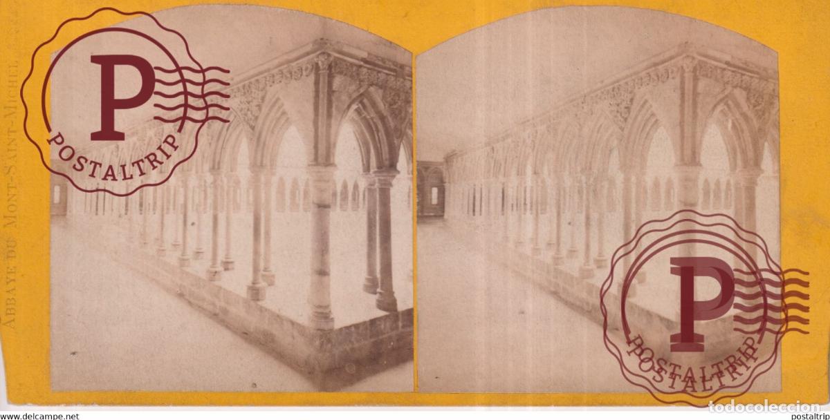 Alte Fotografie: ABBAYE DU MONT SAINT MICHEL +-18*9CM ESTEREOSCOPICA STEREOSCOPIC
