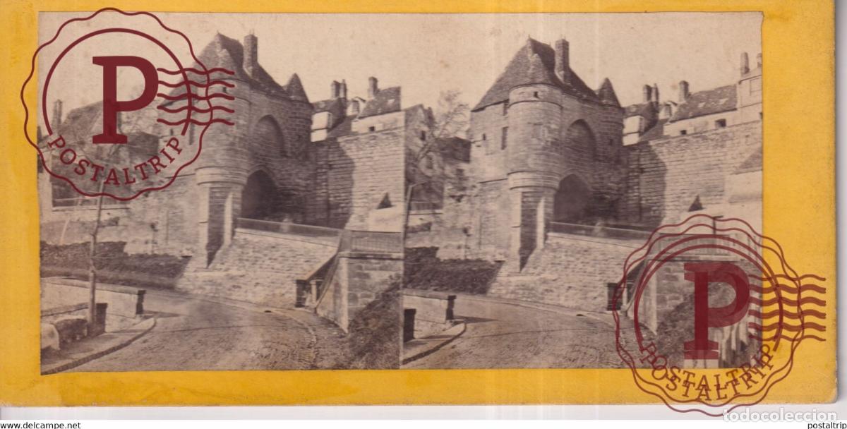Alte Fotografie: CASTLE C&Acirc;TEAU M&Eacute;DI&Eacute;VAL +-18*9CM ESTEREOSCOPICA STEREOSCOPIC