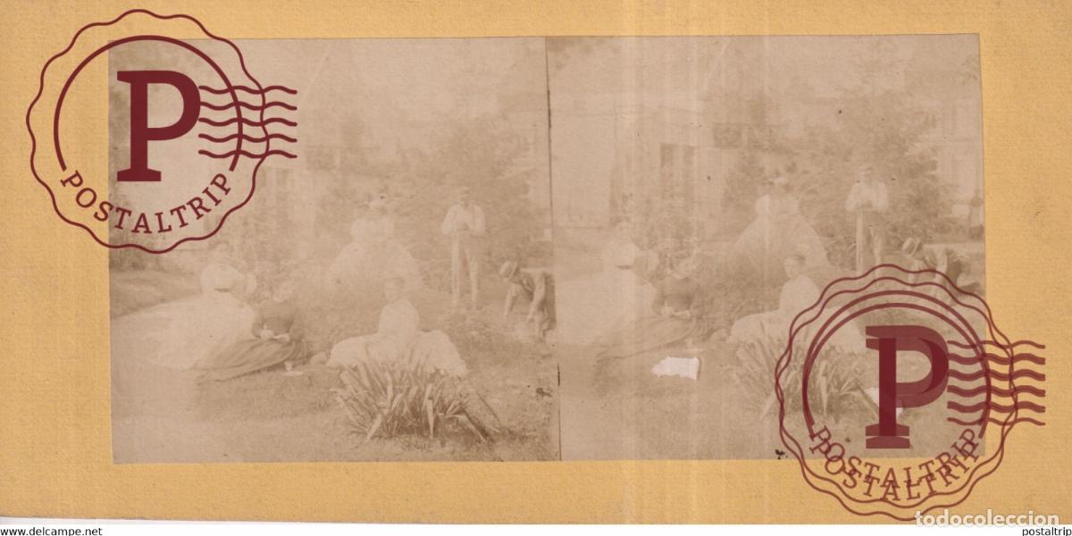 Fotograf&iacute;a antigua: PORTRAIT DE FAMILLIE +-17.5*8.5CM ESTEREOSCOPICA STEREOSCOPIC