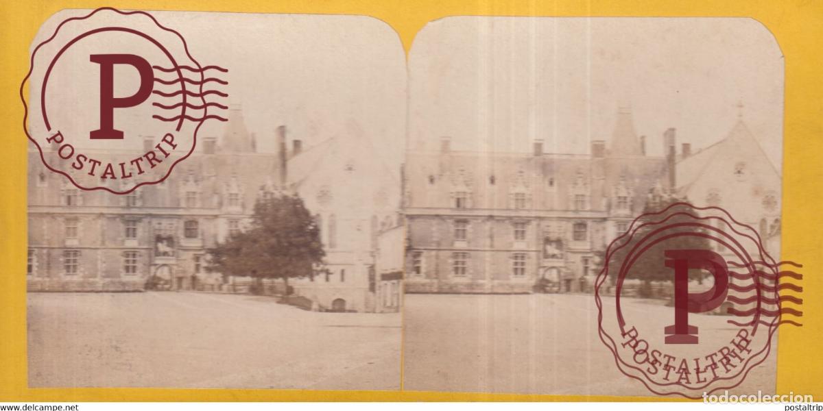 Fotograf&iacute;a antigua: FA&Ccedil;ADES LOUIS XII CASTLE OF BLOIS FRANCE FRANCIA +-18*8.5CM ESTEREOSCOPICA STEREOSCOPIC