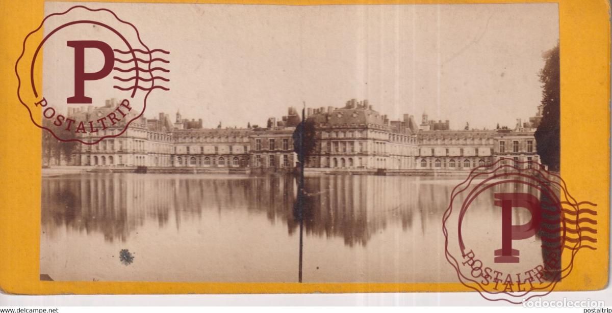 Fotograf&iacute;a antigua: FONTAINEBLEAU FRANCE FRANCIA +-17.5*8.5CM ESTEREOSCOPICA STEREOSCOPIC