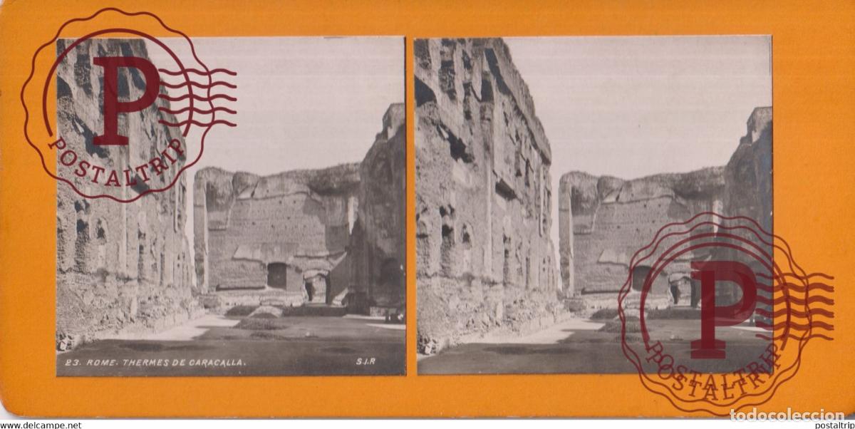 Fotograf&iacute;a antigua: Thermes de Caracalla Rome Italia Italy Italie Roma +-17.5*8.5CM ESTEREOSCOPICA STEREOSCOPIC