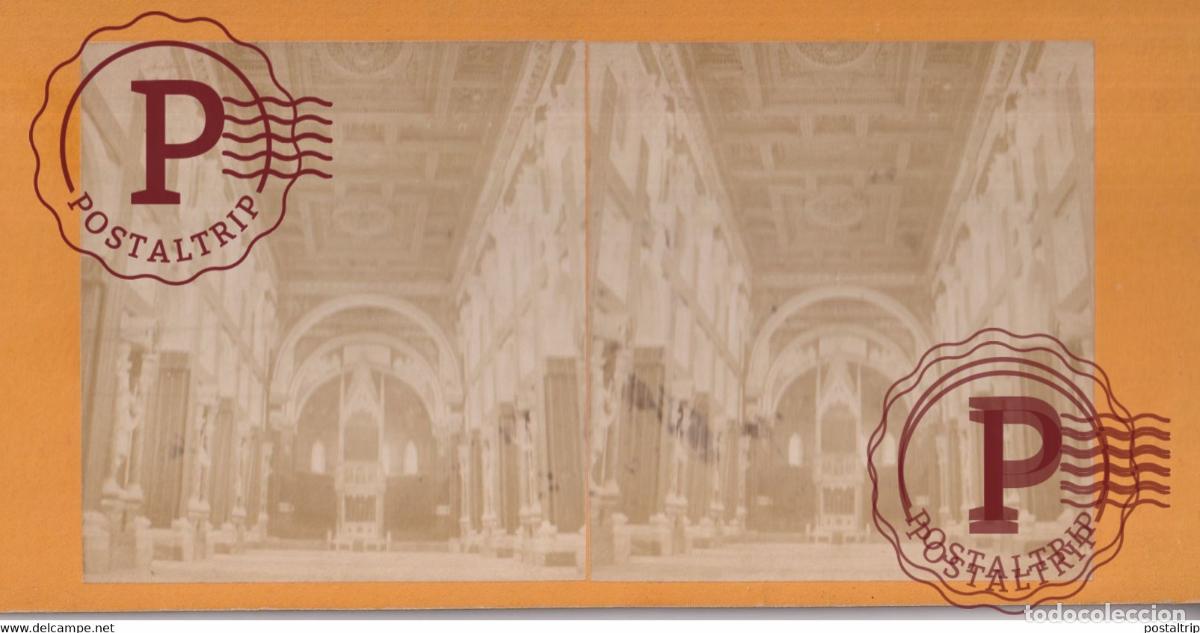 Fotografia antica: Basilique St. Jean de Latran Rome Italia Italy Italie Roma +-17.5*8.5CM ESTEREOSCOPICA STEREOSCOPIC