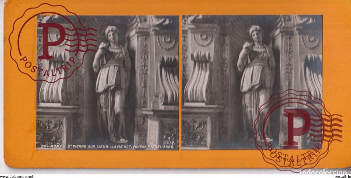 Fotografia antiga: St. Pierre Aux. Lieus Lavie Active Michel Ang Rome Italia Italy Italie Roma +-17.5*8.5CM ESTEREOSCOP