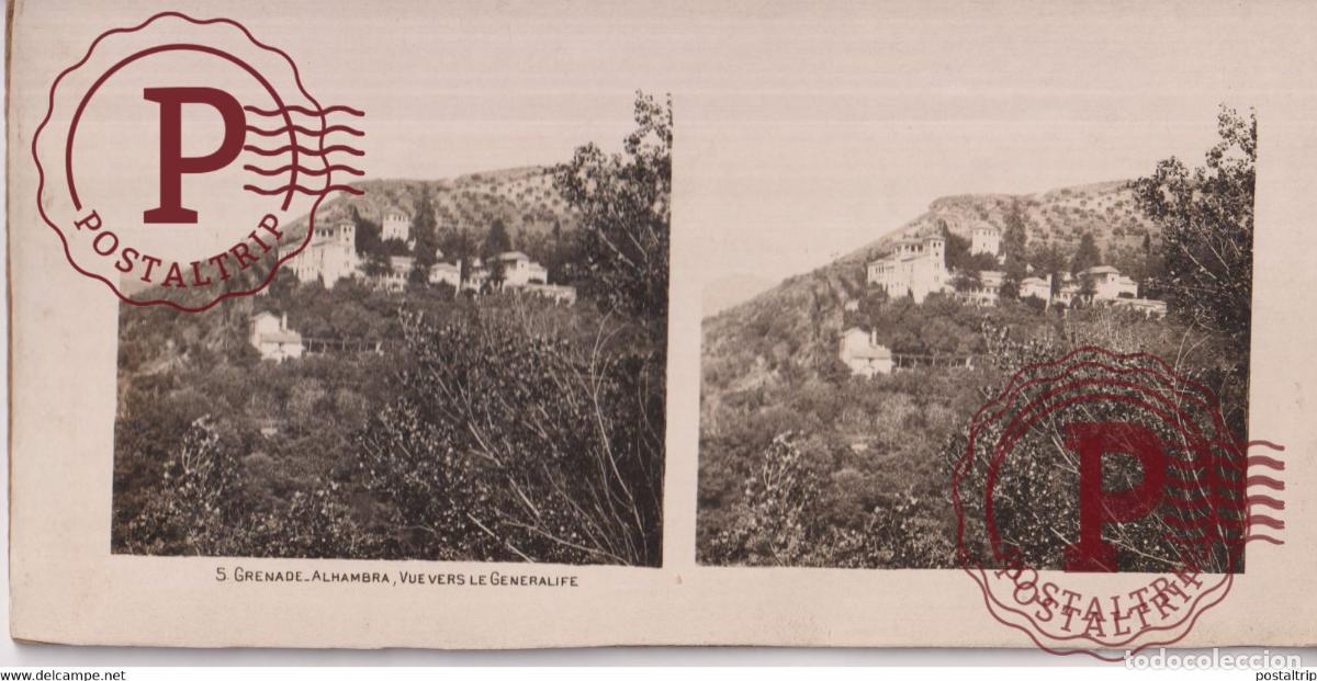 Fotograf&iacute;a antigua: ESPA&Ntilde;A. GRANADA. ALHAMBRA. VISTA DEL GENERALIFE.