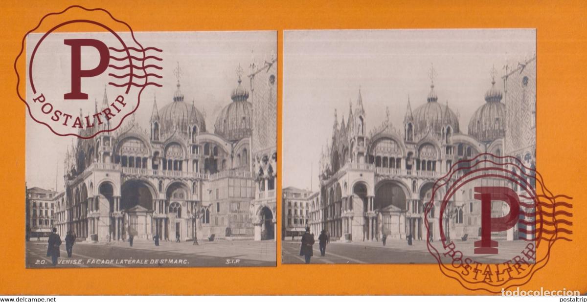 Fotografia antica: Venise Facade Laterale De St. Marc Italia Italy Italie +-17.5*8.5CM ESTEREOSCOPICA STEREOSCOPIC