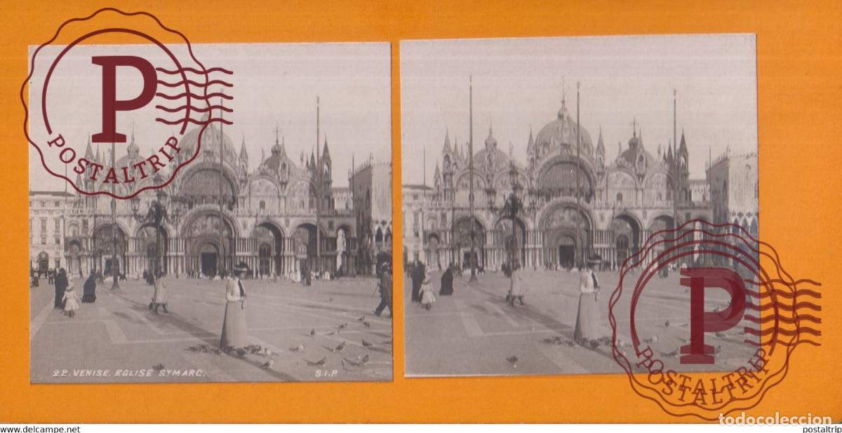 Fotograf&iacute;a antigua: Venise Eglise St. Marc Italia Italy Italie +-17.5*8.5CM ESTEREOSCOPICA STEREOSCOPIC