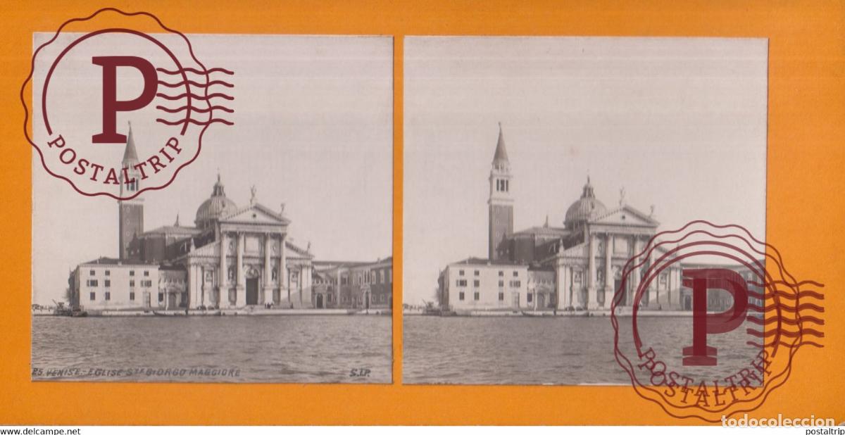 Photographie ancienne: Venise Eglise St. Giorgo Maggiore Italia Italy Italie +-17.5*8.5CM ESTEREOSCOPICA STEREOSCOPIC
