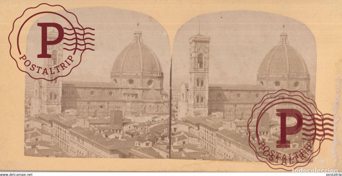 Photographie ancienne: Florence Italia Italy Italie +-17.5*8.5CM ESTEREOSCOPICA STEREOSCOPIC